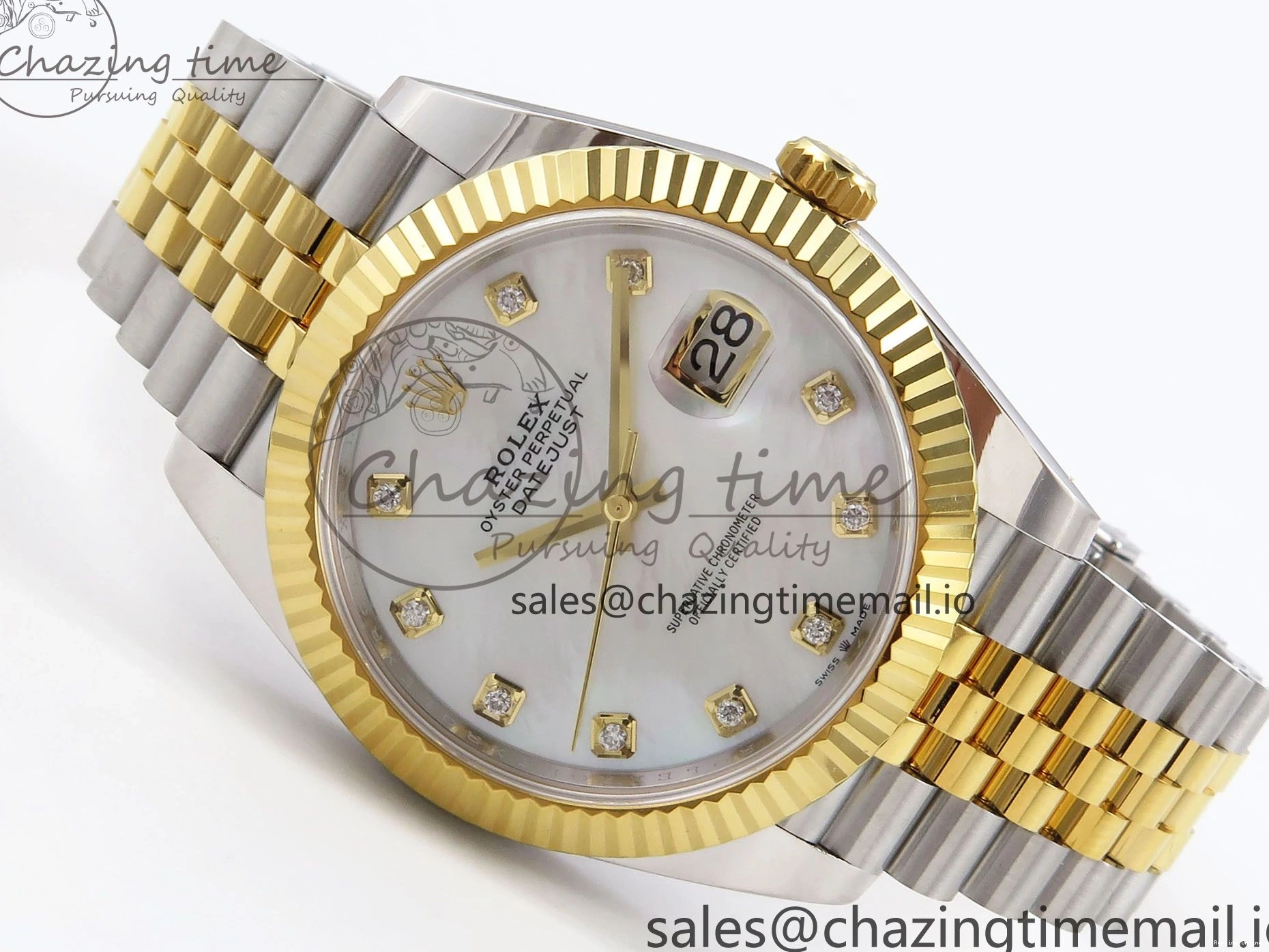 0108 EyeCatching DateJust 41 SS YG ARF 1:1 Best Edition 904L Steel White MOP Dial on Jubilee Bracelet SH3235 (Gain Weight) 1222